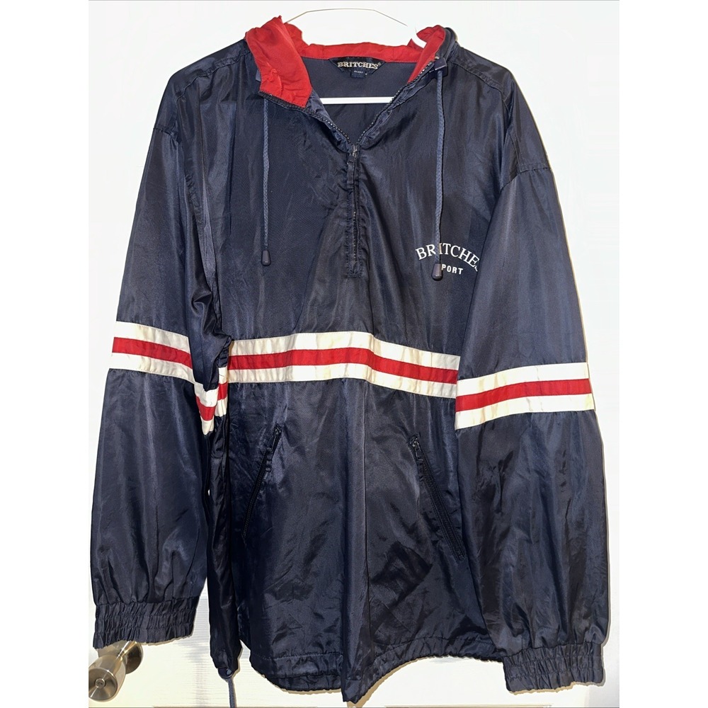 Vintage Britches Jacket Mens Large Navy Barn Chore Field Rain Unlined